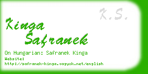 kinga safranek business card